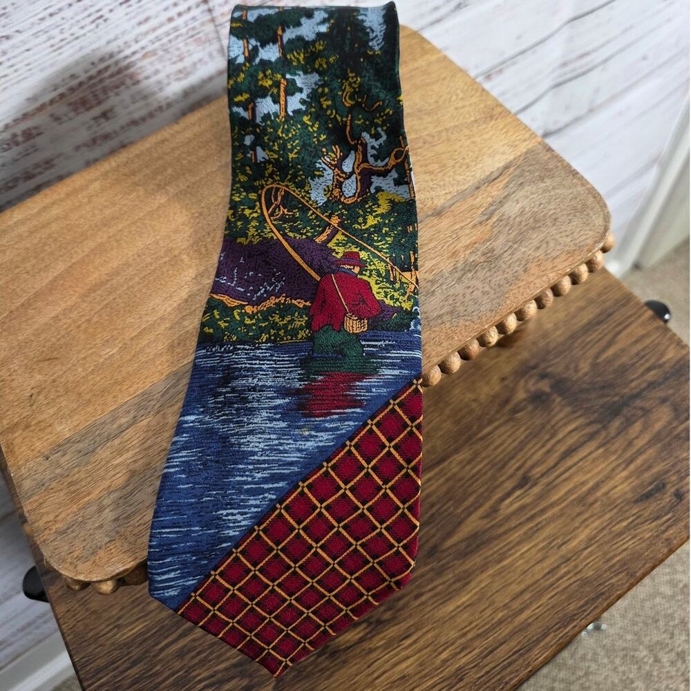 VTG TANGO Fishing Novelty Tie- Scenic Fly Fishing Necktie outdoor Sportsman